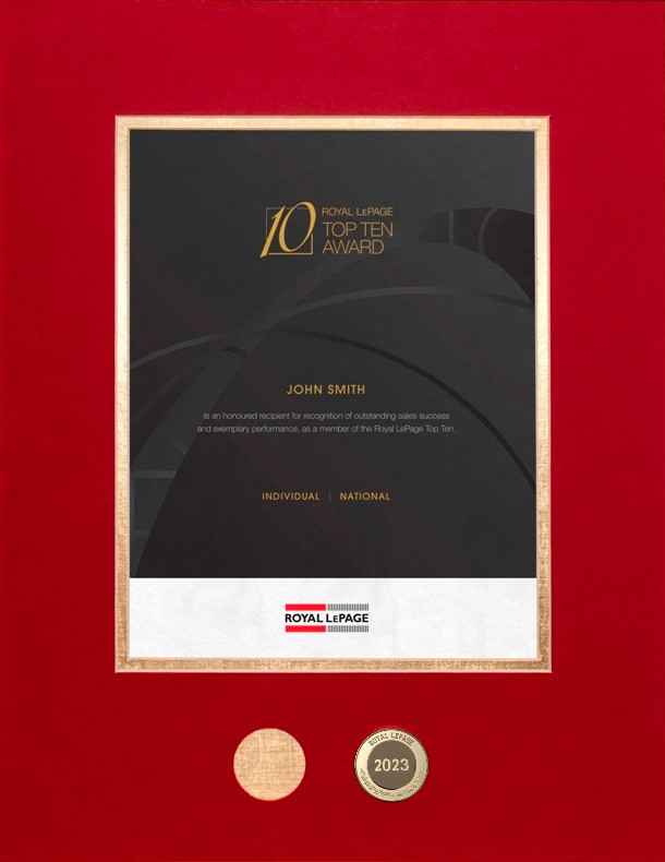 Refill - Royal LePage® Top Ten Award® (Individual - National) Refill - Royal LePage® Top Ten Award® (Individual - National)